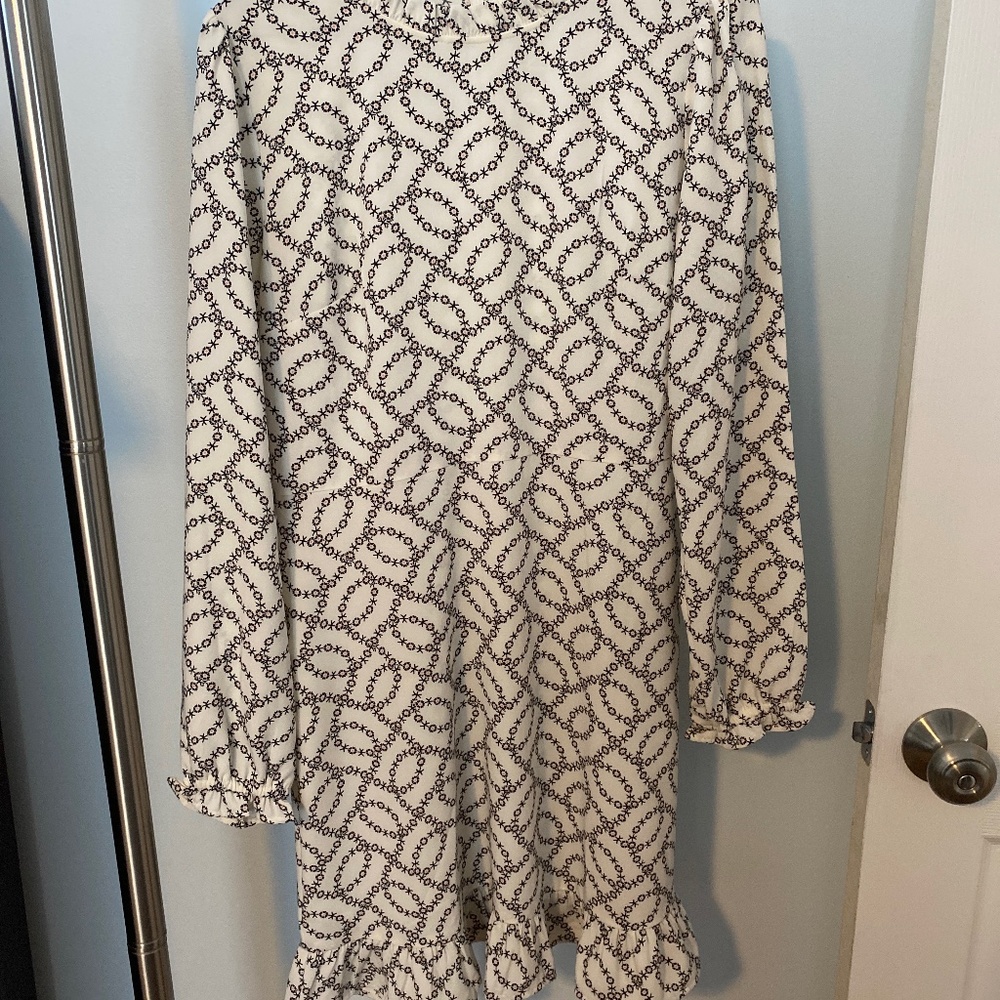 Loft white and black dress